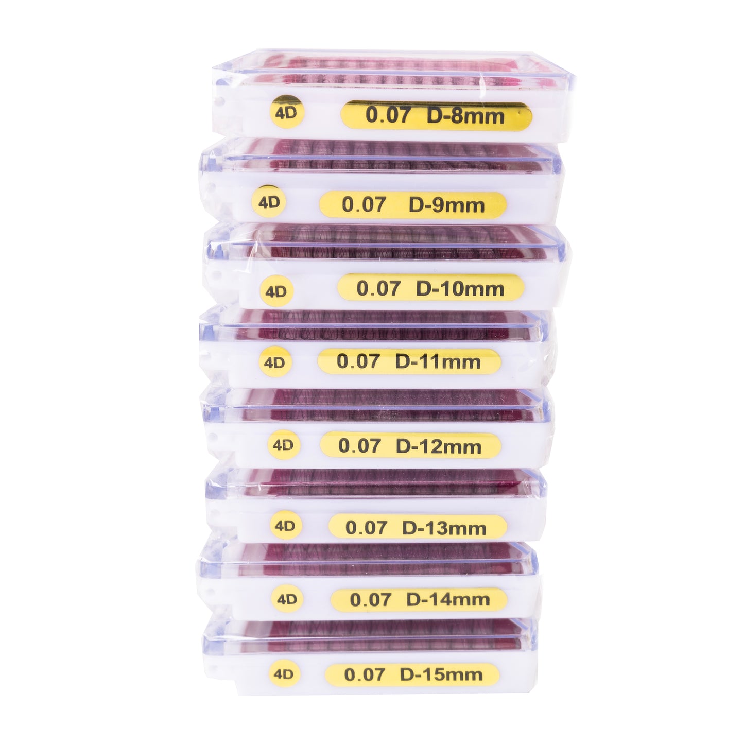 4D Premade Volume Lash Tray | D Curl 0.07 Premade Fans